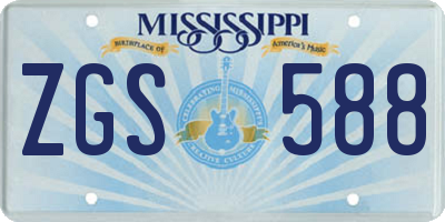 MS license plate ZGS588