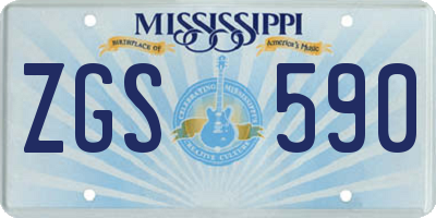 MS license plate ZGS590
