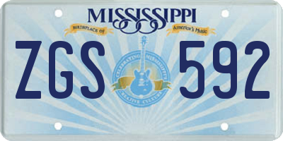 MS license plate ZGS592