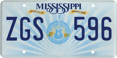 MS license plate ZGS596