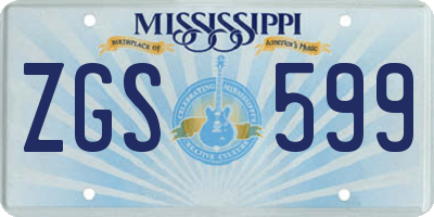 MS license plate ZGS599