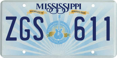 MS license plate ZGS611