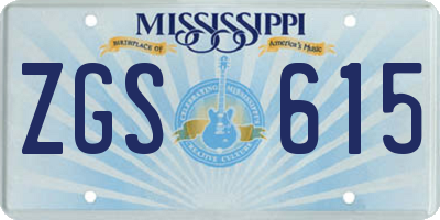 MS license plate ZGS615