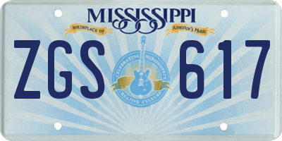 MS license plate ZGS617