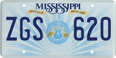 MS license plate ZGS620