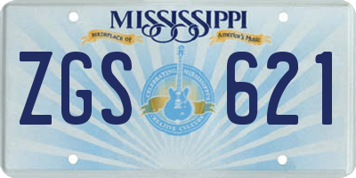 MS license plate ZGS621
