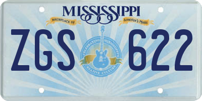 MS license plate ZGS622