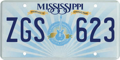 MS license plate ZGS623