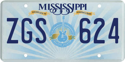 MS license plate ZGS624