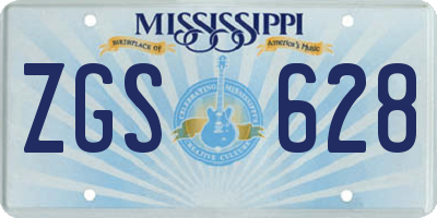 MS license plate ZGS628