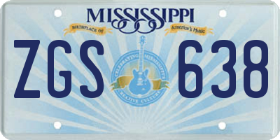 MS license plate ZGS638