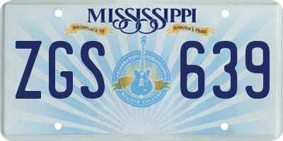 MS license plate ZGS639