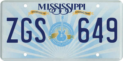 MS license plate ZGS649