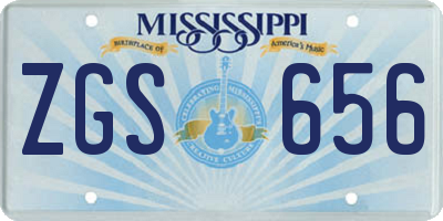 MS license plate ZGS656