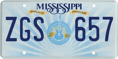 MS license plate ZGS657