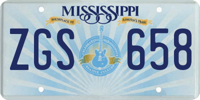 MS license plate ZGS658