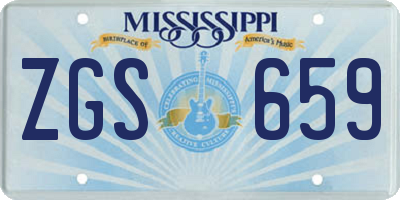 MS license plate ZGS659