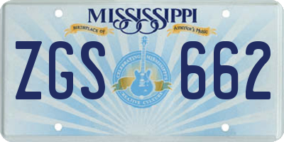 MS license plate ZGS662