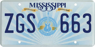 MS license plate ZGS663