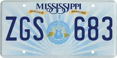 MS license plate ZGS683