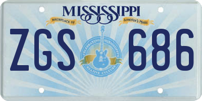 MS license plate ZGS686
