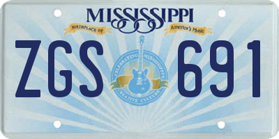 MS license plate ZGS691