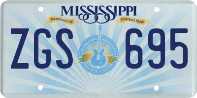 MS license plate ZGS695