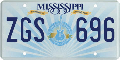 MS license plate ZGS696