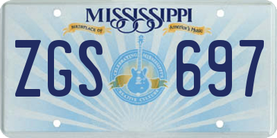 MS license plate ZGS697