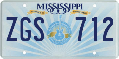 MS license plate ZGS712