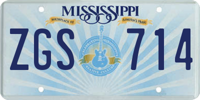 MS license plate ZGS714