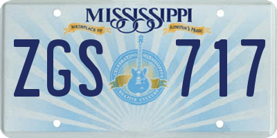 MS license plate ZGS717