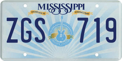 MS license plate ZGS719