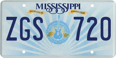 MS license plate ZGS720