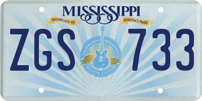 MS license plate ZGS733