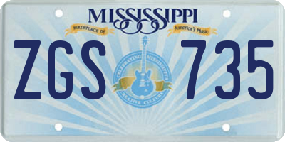 MS license plate ZGS735