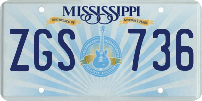 MS license plate ZGS736