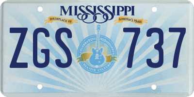 MS license plate ZGS737
