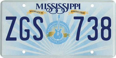MS license plate ZGS738