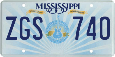MS license plate ZGS740
