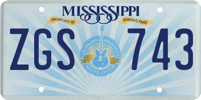 MS license plate ZGS743