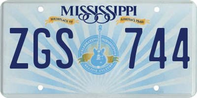 MS license plate ZGS744