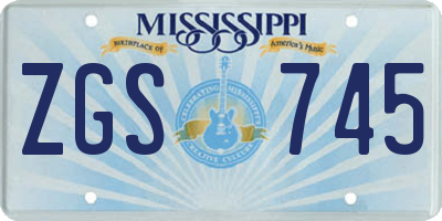 MS license plate ZGS745