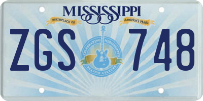 MS license plate ZGS748