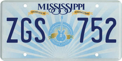 MS license plate ZGS752