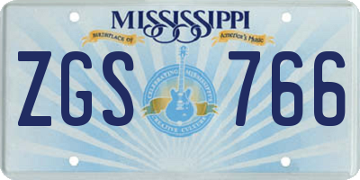 MS license plate ZGS766