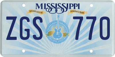 MS license plate ZGS770