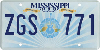 MS license plate ZGS771