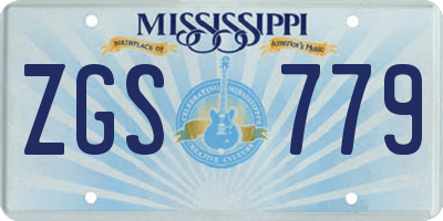 MS license plate ZGS779
