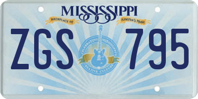 MS license plate ZGS795
